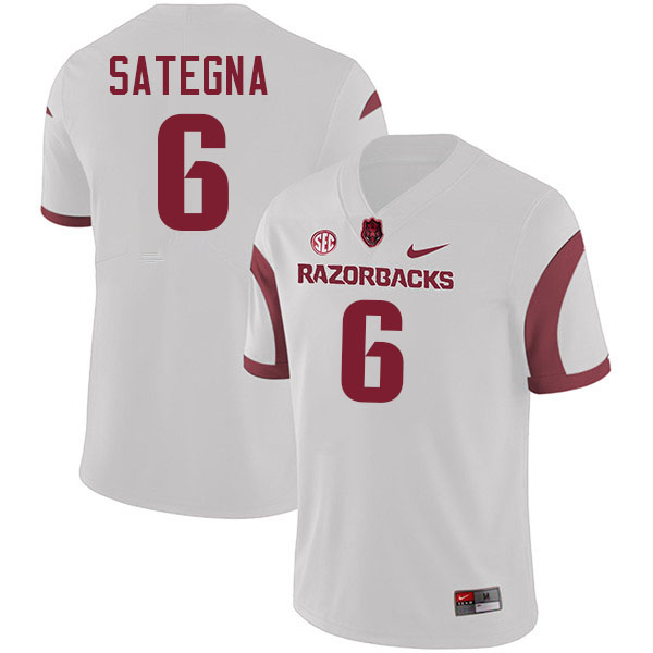 Isaiah Sategna Arkansas Jersey,Arkansas Razorbacks #6 Isaiah Sategna Jersey Youth College-White